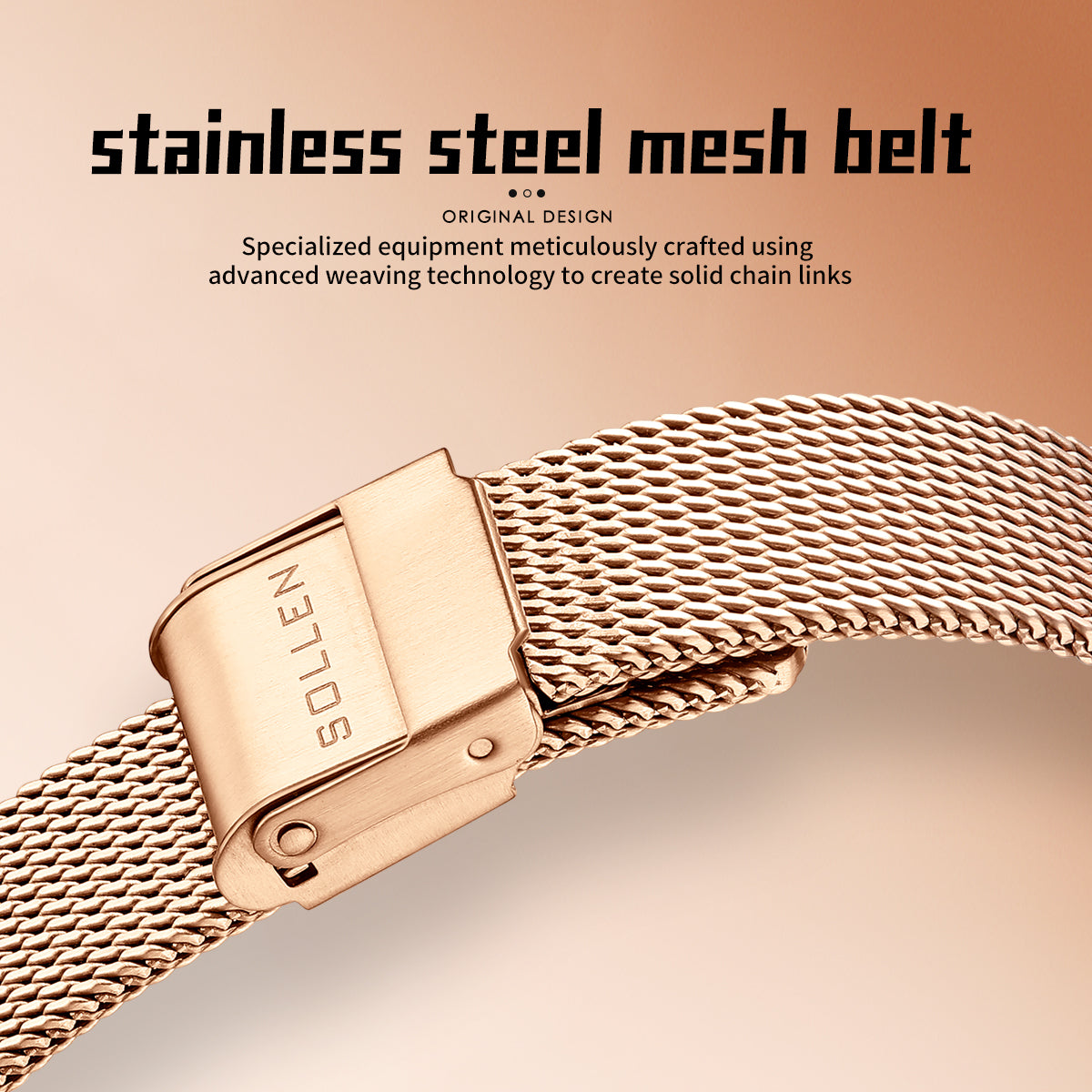 Sollen SL418 Women's Open Heart Automatic Mechanical Watch - 36mm Stainless Steel Case Slim 9.9mm Small Seconds Mesh Bracelet Wristwatch