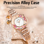 Sollen SL455 Quartz Watch - Women's Stainless Steel Bracelet Starry Enamel Dial with Floating Beads