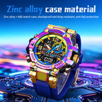 STRYVE S8025 Live Edition Men's Tactical Watch - Cyberpunk Oversized 55mm Armor Case Ana-Digi Dual Time Alarm Chronograph Sport TPU Strap Wristwatch