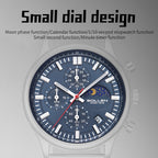 Sollen SL702 Quartz Watch - Men's Multi-Function Chronograph Moonphase Wristwatch