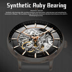 Sollen SL359 Men's Open Heart Full Skeleton Automatic Mechanical Watch - 42mm Stainless Steel Case Slim 9.9mm Luminous Markers Mesh Bracelet Wristwatch