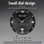 Sollen SL716 Quartz Watch - Men's Classic Stainless Steel 3-Bead Bracelet Day-Date Display Wristwatch