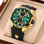 REWARD RD 83016M Quartz Watch - Live Edition Men's Heavy Tactical Armor Case Full Chronograph Luminous Hands Date Window Sport Silicone Strap Wristwatch