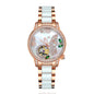 Sollen SL406 Women's Butterfly Open Heart Automatic Watch - 35mm Crystal Bezel Sapphire Crystal Miyota 90S5 Ceramic Bracelet Wristwatch