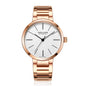 Sollen SL409 Women's Minimalist Automatic Mechanical Watch - 34mm Crystal Bezel Sandblasted Dial Stainless Steel Bracelet Wristwatch