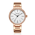 Sollen SL409 Women's Minimalist Automatic Mechanical Watch - 34mm Crystal Bezel Sandblasted Dial Stainless Steel Bracelet Wristwatch