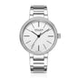 Sollen SL409 Women's Minimalist Automatic Mechanical Watch - 34mm Crystal Bezel Sandblasted Dial Stainless Steel Bracelet Wristwatch