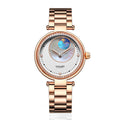 Sollen SL410 Women's Moon Phase Automatic Mechanical Watch - 32.5mm Crystal Bezel Mother of Pearl Dial Wristwatch