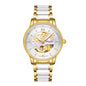 Sollen SL412 Women's Skeleton Automatic Watch - 36.5mm Crystal Bezel Sapphire Crystal Miyota 82S0 Ceramic Bracelet Wristwatch