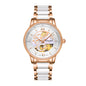 Sollen SL412 Women's Skeleton Automatic Watch - 36.5mm Crystal Bezel Sapphire Crystal Miyota 82S0 Ceramic Bracelet Wristwatch