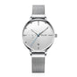 Sollen SL416 Women's Automatic Mechanical Watch - 36mm Stainless Steel Case Slim 9.9mm 24-Hour Subdial Date Mesh Bracelet Wristwatch