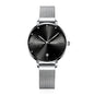 Sollen SL416 Women's Automatic Mechanical Watch - 36mm Stainless Steel Case Slim 9.9mm 24-Hour Subdial Date Mesh Bracelet Wristwatch