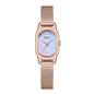 Sollen SL425 Women's Oval Holographic Quartz Watch - 20x26mm Rainbow Dial Rose Gold Mesh Bracelet Wristwatch
