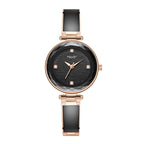 Sollen SL428 Women's Quartz Watch - 30mm Swarovski Zirconia Markers Luminous Hands Resin Inlay Bracelet Wristwatch