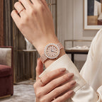 Sollen SL431 Women's Quartz Watch - 30mm Full Pave Crystal Dial Iced Out Bracelet Wristwatch