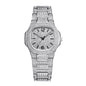 Sollen SL437 Women's Quartz Watch - 33x30mm Full Pave Crystal Dial Fully Iced Out Stainless Steel Bracelet Wristwatch