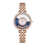 Sollen SL453 Quartz Watch - Women's Stainless Steel Link Bracelet Celestial Dial with Moving Stars