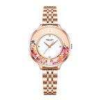 Sollen SL455 Quartz Watch - Women's Stainless Steel Bracelet Starry Enamel Dial with Floating Beads