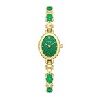 Sollen SL468 Quartz Watch - Women's Oval Jade Green Dial Jewelry Bracelet Wristwatch
