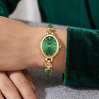 Sollen SL468 Quartz Watch - Women's Oval Jade Green Dial Jewelry Bracelet Wristwatch