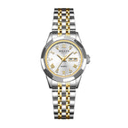Sollen SL472 Women's Quartz Watch - 27mm Sunray Dial Day Date Luminous Two-Tone Stainless Steel Bracelet Wristwatch