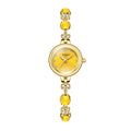 Sollen SL476 Quartz Watch - Women's Gold Yellow Chalcedony Jewelry Bracelet Genuine Diamond Wristwatch