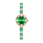 Sollen SL478 Quartz Watch - Women's Rose Gold Ice Green Dial Prismatic Glass Jewelry Bracelet Wristwatch