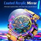 STRYVE S8025 Live Edition Men's Tactical Watch - Cyberpunk Oversized 55mm Armor Case Ana-Digi Dual Time Alarm Chronograph Sport TPU Strap Wristwatch