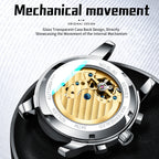 Sollen SL801 Chronograph Watch - Men's Multi-Function Moonphase Sunburst Dial 7-Bead Stainless Steel Bracelet Wristwatch