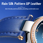 Sollen SL410 Women's Moon Phase Automatic Mechanical Watch - 32.5mm Crystal Bezel Mother of Pearl Dial Wristwatch