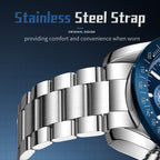 Sollen SL726 Chronograph Watch - Men's Multi-Function Stainless Steel Link Bracelet Wristwatch