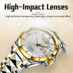 Sollen 9087 Automatic Watch - Men's Dress Citizen 8205 Grid Dial Day Date Crystal Luminous Marker 7-Bead Steel Bracelet Wristwatch