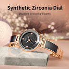 Sollen SL428 Women's Quartz Watch - 30mm Swarovski Zirconia Markers Luminous Hands Resin Inlay Bracelet Wristwatch