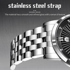 Sollen SL716 Quartz Watch - Men's Classic Stainless Steel 3-Bead Bracelet Day-Date Display Wristwatch