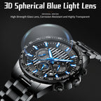 Sollen SL608 Automatic Watch - Men's Multi-Function Moonphase Stainless Steel 5-Bead Bracelet Wristwatch