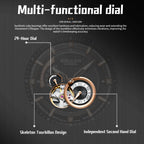 Sollen SL356 Men's Real Diamond Open Heart Automatic Watch - 42mm Stainless Steel Case Slim 9.9mm Sapphire Crystal Miyota Movement Bracelet Wristwatch