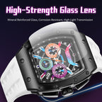 Sollen SL728 Chronograph Watch - Men's Tonneau Case Multi-Color Dial Performance Silicone Strap Wristwatch