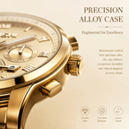 AIYISHI ASY2316 Quartz Watch - Live Edition Men's Luxury 41mm Flywheel Mechanical Style Face Luminous Hands Steel Link Bracelet Wristwatch