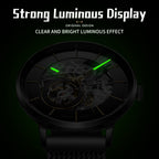 Sollen SL316 Men's Open Heart Full Skeleton Automatic Mechanical Watch - 42mm Stainless Steel Case Slim 9.9mm Acrylic Dial Wristwatch
