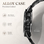 LONGBO LB83899 Quartz Watch - Live Edition Men's Tech 44mm Black Case No-Glass Magnetic Rolling Ball Pointerless Chinese Tai Chi Twelve Earthly Branches Theme Steel Link Bracelet Wristwatch