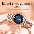 Sollen SL458 Quartz Watch - Women's Stainless Steel Solid 7-Bead Bracelet Starry Gradient Dial Wristwatch