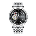 Sollen SL502 Automatic Watch - Men's Stainless Steel 7-Bead Bracelet Open-Heart Seiko NH39A Wristwatch