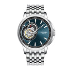 Sollen SL502 Automatic Watch - Men's Stainless Steel 7-Bead Bracelet Open-Heart Seiko NH39A Wristwatch