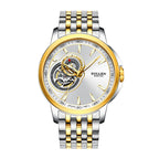 Sollen SL502 Automatic Watch - Men's Stainless Steel 7-Bead Bracelet Open-Heart Seiko NH39A Wristwatch