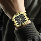 REWARD RD 832261M Live Edition Men's Luxury Sport Watch - Chronograph 6-Hand Multi Function Tonneau Armor Case Date Window Silicone Strap Wristwatch