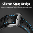 Sollen SL328 Men's Skeleton Automatic Mechanical Watch - 43mm 316L Stainless Steel Case Sapphire Crystal Multi-Layer Dial Leather-Pattern Silicone Strap Wristwatch