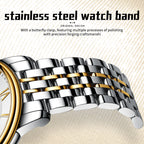 Sollen 9052 Automatic Watch - Men's Dress 8 Crystal Accent 8 Faceted Marker 7-Bead Stainless Steel Bracelet Wristwatch