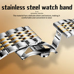 Sollen 9016 Automatic Watch - Men's Full Day Date Sunray Dial 9-Bead Stainless Steel Bracelet Wristwatch