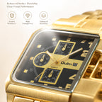 Oulm HP3364B Live Edition Men's Heavy Watch - Cyberpunk Industrial Design Asymmetric Armor Case Wide Metal Band Sport Wristwatch