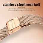 Sollen SL416 Women's Automatic Mechanical Watch - 36mm Stainless Steel Case Slim 9.9mm 24-Hour Subdial Date Mesh Bracelet Wristwatch